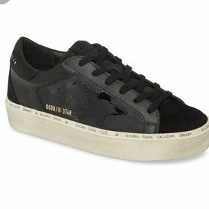 Black golden goose platforms